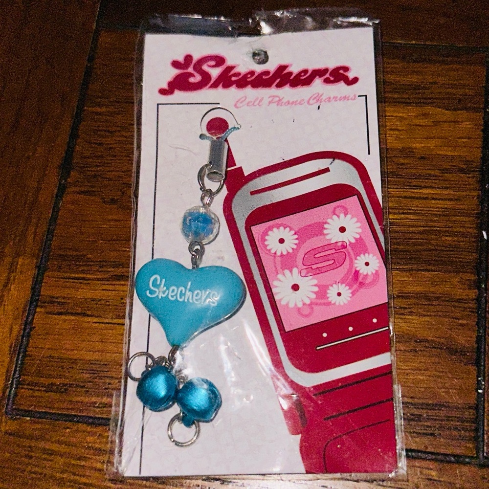 Y2K Skechers Blue Heart Cell Phone Charm